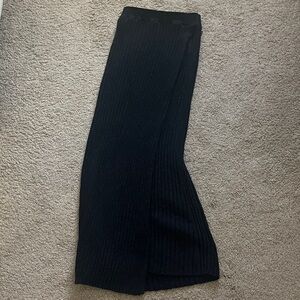 Navy blue Ribbed Knit Skirt